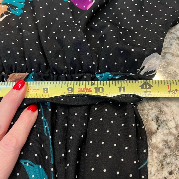 Vintage Black Floral Women's Dress - Picture 10 of 12